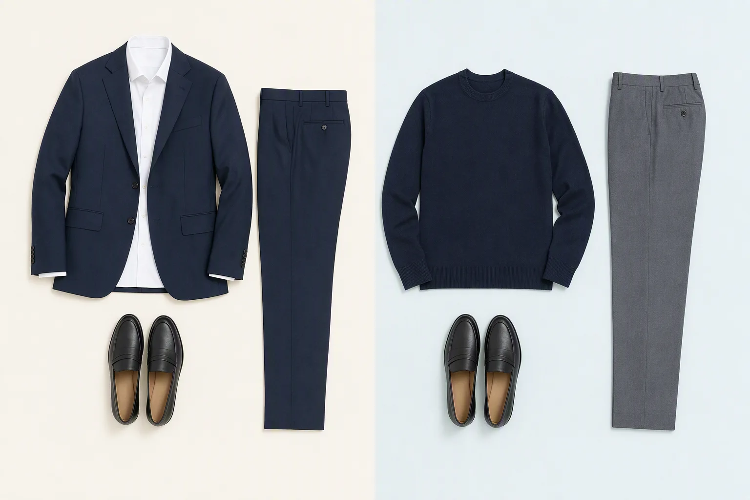 Deux exemples de tenues d’entretien avec des degrés de formalité différents